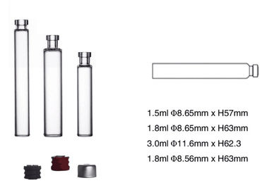 cartuccia di vetro di 1.5ml 1.8ml 3ml